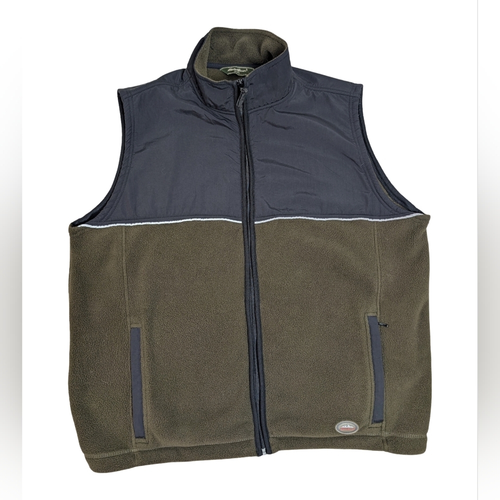 Eddie Bauer Polartec Men's Fleece Vest Olive Green | Tall XL | Full Zip